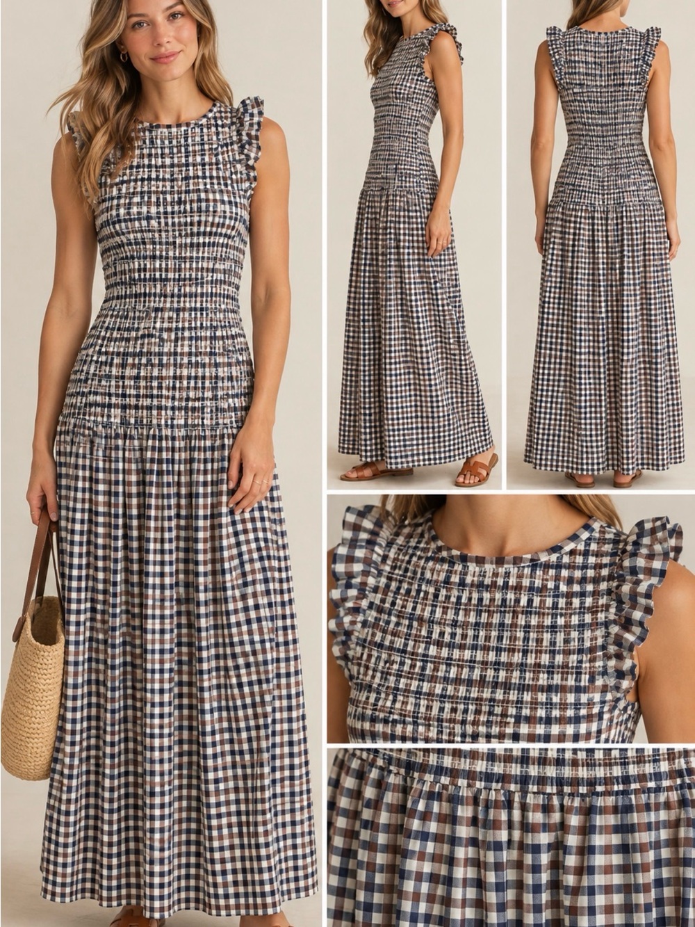 Abercrombie & Fitch NWT Gingham Maxi Dress